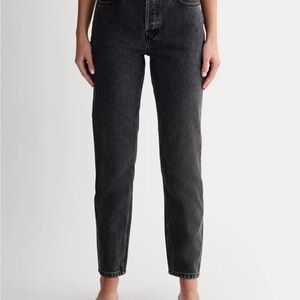 Everlane High-Rise Straight Jeans in Washed Black